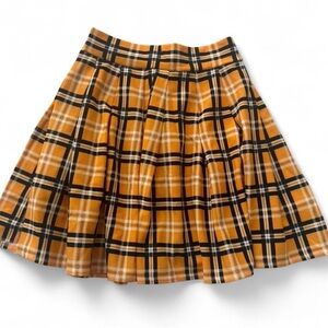 NWT PrettyLittleThing Mustard Yellow Plaid Skater Skirt | High | Size: 2